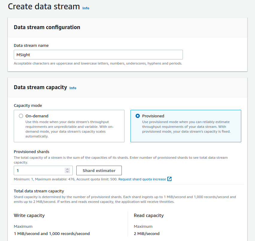 Create Data Stream